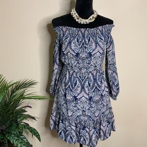 CUPCAKES AND CASHMERE......off the shoulder dress